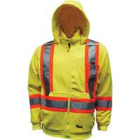 Chandail &agrave; capuchon de s&eacute;curit&eacute; en molleton, Polyester, Petit, Jaune lime haute visibilit&eacute; Sidevic Inc.
