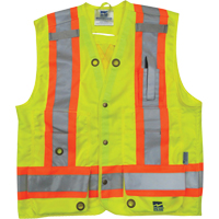 Veste de s&eacute;curit&eacute; pour arpenteur, Jaune lime haute visibilit&eacute;, Petit, Polyester Sidevic Inc.