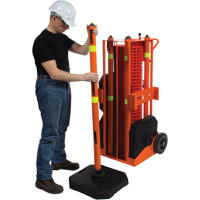 Portable Safety Zone, 100' L, Steel, Orange Sidevic Inc.