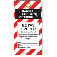 &eacute;tiquettes de verrouillage, Plastique, 3" la x 5-3/4" h, Français Sidevic Inc.
