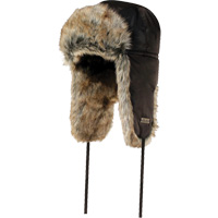 Quilted Synthetic Fur-Lined Hat, Nylon/Fur Lining, X-Large, Black Sidevic Inc.