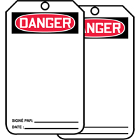 Safety Tags, Cardstock, 3-1/8" W x 5-7/8" H, French Sidevic Inc.