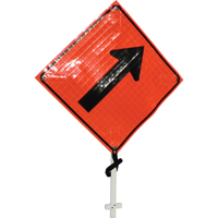 Right Diagonal Arrow Pole Sign, 24" x 24", Vinyl, Pictogram Sidevic Inc.