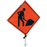 Men At Work Pole Sign, 24" x 24", Vinyl, Pictogram Sidevic Inc.