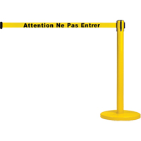 Barri&egrave;re autonome pour le contr&ocirc;le des foules, Acier, 35" h, Ruban Jaune, Longueur du ruban 7' Sidevic Inc.