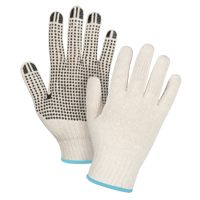 Gants l&eacute;gers tricot&eacute;s &agrave; pois, Poly/coton, Un c&ocirc;t&eacute;, Calibre 7, T-Grand Sidevic Inc.