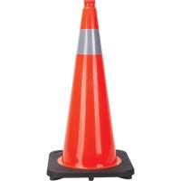 C&ocirc;ne de signalisation, 28", Orange, Bande(s) r&eacute;fl&eacute;chissante(s) 4" Sidevic Inc.
