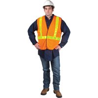 5-Point Tear-Away Traffic Safety Vest, High Visibility Orange, Medium, Polyester Sidevic Inc.