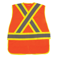 CSA Compliant High Visibility Surveyor Vest, High Visibility Orange, Medium, Polyester Sidevic Inc.