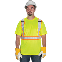 CSA Compliant T-Shirt, Polyester, Medium, High Visibility Lime-Yellow Sidevic Inc.