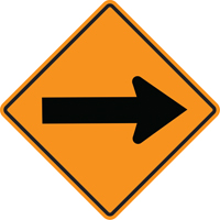 Arrow Roll-Up Temporary Conditions Sign , 24" x 24", Vinyl, Pictogram Sidevic Inc.