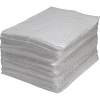 Feuilles absorbantes en fibres fines de premi&egrave;re qualit&eacute;, Huile seulement, 15" x 17", 30 gal. d'absorption Sidevic Inc.