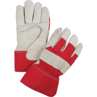 Red & White Winter-Lined Fitters Gloves, Large, Grain Cowhide Palm, Boa Inner Lining Sidevic Inc.