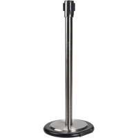 Poteau r&eacute;cepteur pour barri&egrave;res sur pieds pour le contr&ocirc;le des foules avec roues, Hauteur de 35", Acier inoxydable Sidevic Inc.