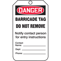 Safety Tags, Plastic, 3-1/4" W x 5-3/4" H, English Sidevic Inc.