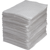Feuilles absorbantes en fibres fines de calibre industriel, Huile seulement, 15" x 17", 40 gal. d'absorption Sidevic Inc.