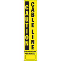 Flexible Marker Stake Decals - Caution Cable Line Sidevic Inc.