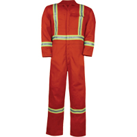 Combinaison non doubl&eacute;e haute visibilit&eacute;, Taille Petit, Orange Sidevic Inc.