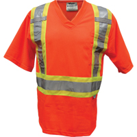 T-shirt de s&eacute;curit&eacute; en maille, Polyester, Petit, Orange Sidevic Inc.