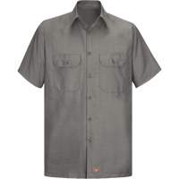 Short Sleeve Ripstop Shirt, Men's, Large (Tall), Grey Sidevic Inc.