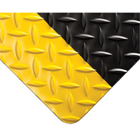Tapis Diamond-Plate pour tableau de contr&ocirc;le no 701, 3' la x 75' lo, 1/4" &eacute;paisseur, Noir/Jaune, PVC Sidevic Inc.