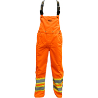 Pantalon de s&eacute;curit&eacute; Journeyman d&eacute;tachable &agrave; bavette, Polyester, Petit, Orange haute visibilit&eacute; Sidevic Inc.
