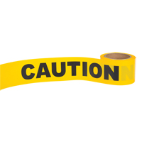 Ruban pour barricade Caution, Anglais, 3" la x 300' lo, 1,5 mil, Noir sur jaune Sidevic Inc.