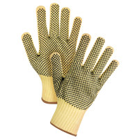 Gants tricot&eacute;s deux c&ocirc;t&eacute;s, sans couture, &agrave; pois, Taille Grand/9, Calibre 7, Rev&ecirc;tement PVC, Enveloppe en Kevlar, ASTM ANSI niveau A2/EN 388 niveau 3 Sidevic Inc.
