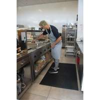 Anti-Fatigue Matting, Slotted, 3' x 5' x 7/8", Black, Natural Rubber Sidevic Inc.