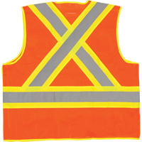 5-Point Tear-Away Premium Safety Vest , High Visibility Orange, Large/X-Large, Polyester Sidevic Inc.