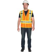 5-Point Tear-Away Premium Safety Vest , High Visibility Orange, Large/X-Large, Polyester Sidevic Inc.