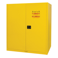 Vertical Drum Storage Cabinet, 110 US gal. Cap., 2 Drums, Yellow Sidevic Inc.