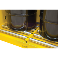 Vertical Drum Storage Cabinet, 110 US gal. Cap., 2 Drums, Yellow Sidevic Inc.