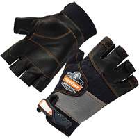 Gants demi-doigts en cuir r&eacute;duisant les impacts ProFlex 901, Petit, Paume en Cuir fleur, Poignet Boucle et crochet Sidevic Inc.