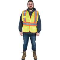 Flame-Resistant Surveyor Vest, High Visibility Lime-Yellow, Medium, Polyester Sidevic Inc.