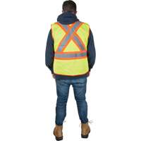 Flame-Resistant Surveyor Vest, High Visibility Lime-Yellow, Medium, Polyester Sidevic Inc.