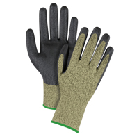 Gants &eacute;lastiques sans coutures r&eacute;sistants &agrave; la coupe noir & jaune, Taille Moyen/8, Calibre 13, Rev&ecirc;tement Mousse de nitrile, Enveloppe en Aramide, ASTM ANSI niveau A6 Sidevic Inc.