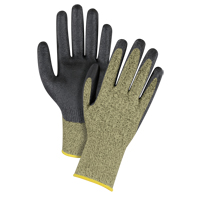 Gants &eacute;lastiques sans coutures r&eacute;sistants &agrave; la coupe noir & jaune, Taille 2T-Grand/11, Calibre 13, Rev&ecirc;tement Mousse de nitrile, Enveloppe en Aramide, ASTM ANSI niveau A6 Sidevic Inc.
