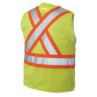 Veste de s&eacute;curit&eacute; d&eacute;tachable en cinq points, Jaune lime haute visibilit&eacute;, Grand/T-Grand, Polyester Sidevic Inc.