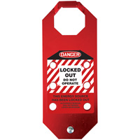 Stopout&reg; OSHA Danger Aluma-Tag Locked Out Do Not Operate Hasp, Red Sidevic Inc.