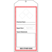 GHS Jumbo Tags, Cardstock, 3-7/8" W x 8-1/2" H, English Sidevic Inc.