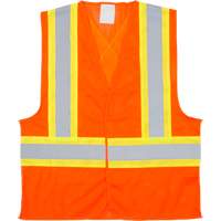 Traffic Safety Vest, High Visibility Orange, Medium, Polyester Sidevic Inc.