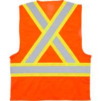 Traffic Safety Vest, High Visibility Orange, Medium, Polyester Sidevic Inc.