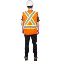 Traffic Safety Vest, High Visibility Orange, Medium, Polyester Sidevic Inc.