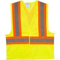 Traffic Safety Vest, High Visibility Lime-Yellow, Medium, Polyester Sidevic Inc.