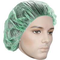 Bouffant Caps, Polypropylene, 21", Green Sidevic Inc.