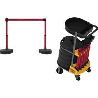 PLUS Barrier Post Cart Kit with Tray, 75' L, Metal, Yellow Sidevic Inc.