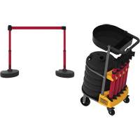 PLUS Barrier Post Cart Kit with Tray, 75' L, Metal, Yellow Sidevic Inc.