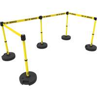 PLUS Barrier Post Set X5, Plastic, 42" H, Yellow Tape, 15' Tape Length Sidevic Inc.