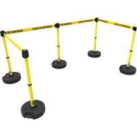 PLUS Barrier Post Set X5, Plastic, 42" H, Yellow Tape, 15' Tape Length Sidevic Inc.